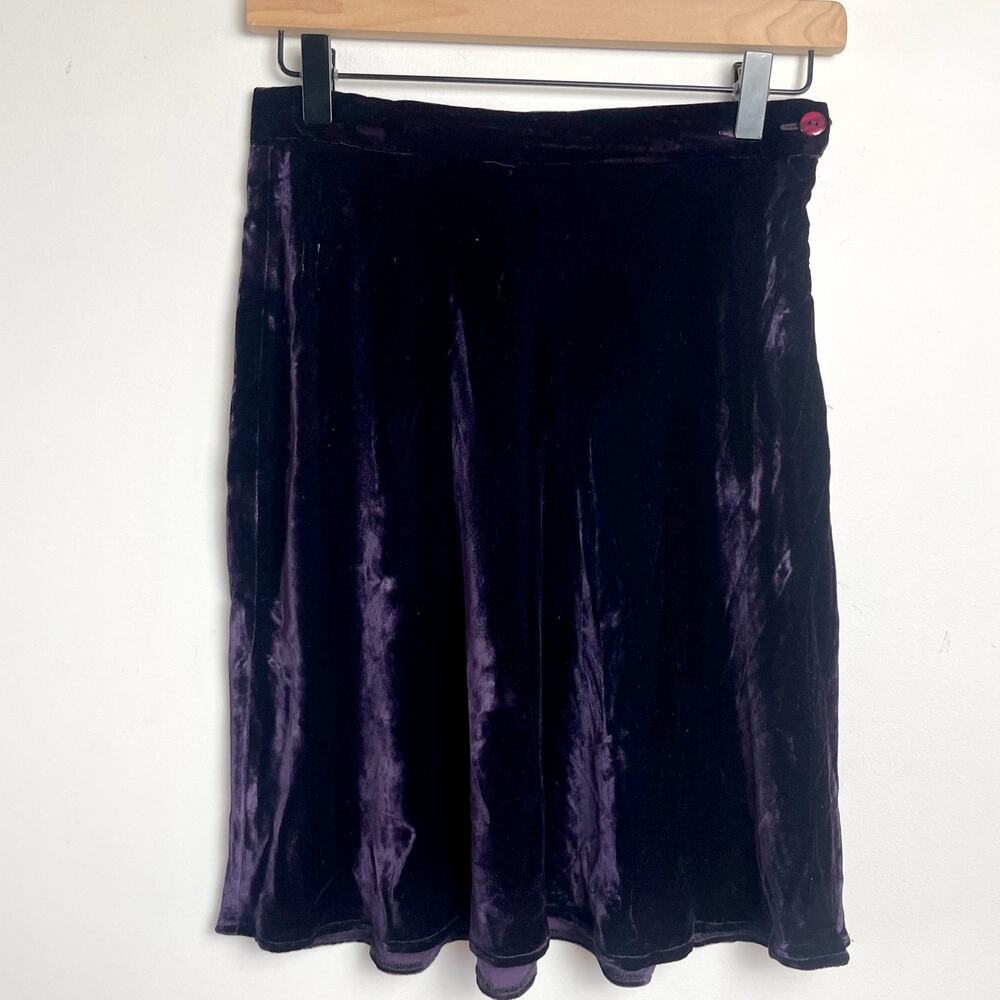 Vintage 90sโ Y2K GAP Whimsigoth Skirt Sz 6 Silk Rayon Purple Fairy Grunge A-Line